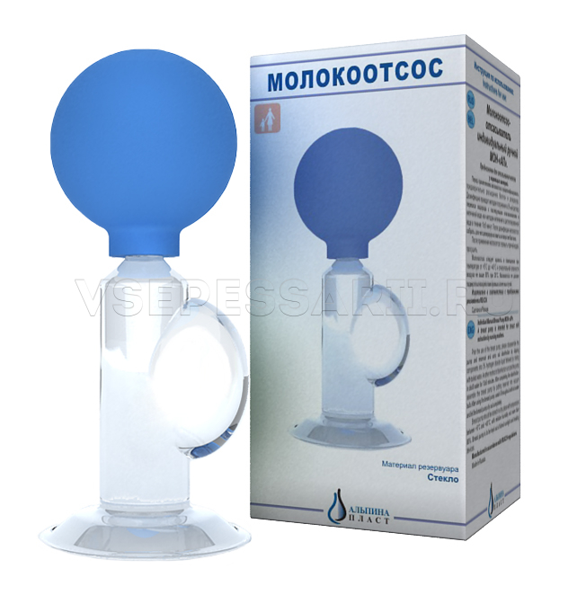 Молокоотсос ручной пластик/стекло Молокоотсос ручной пластик/стекло